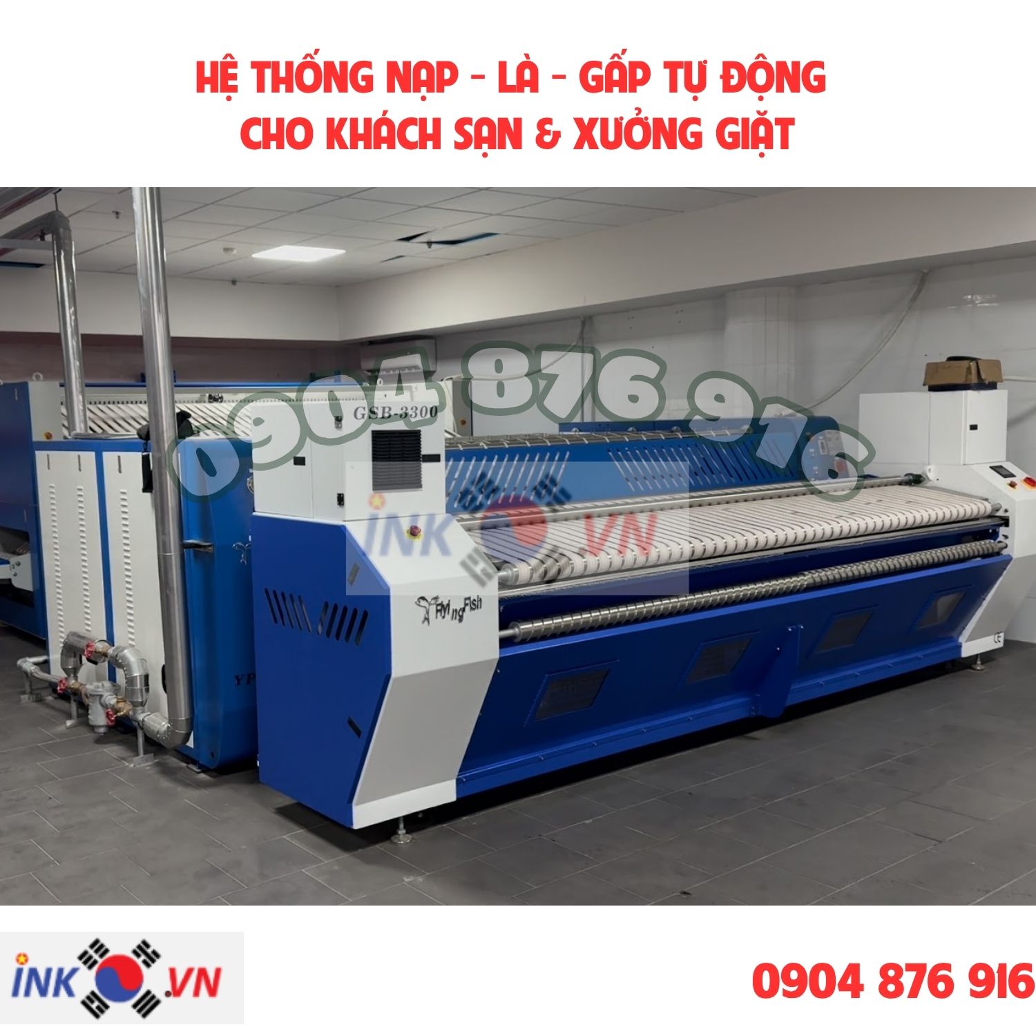 hệ thống thiết bị nạp là gấp tại xưởng giặt Nha Trang